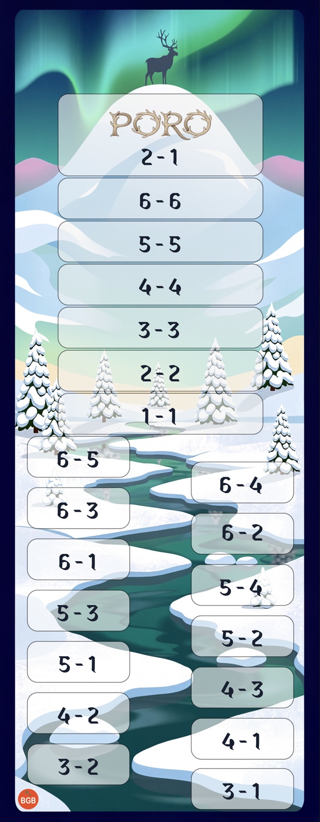The PORO game board standing upright